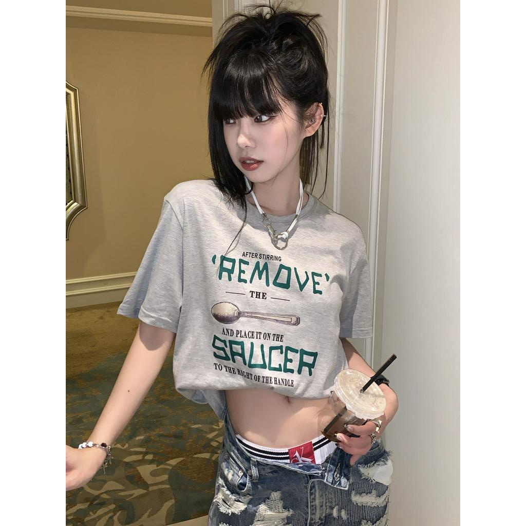 Áo Thun Dáng Rộng Ngắn Tay In Chữ Thời Trang Mùa Hè Kiểu Mới 63650