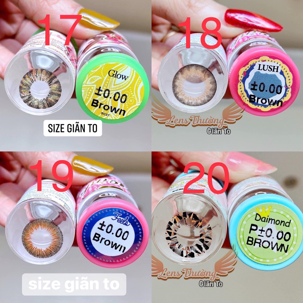 (FREE SHIP) Các mẫu lens Nâu_Brown Hot size giãn to_Kính giãn tròng to_Sam Eyes