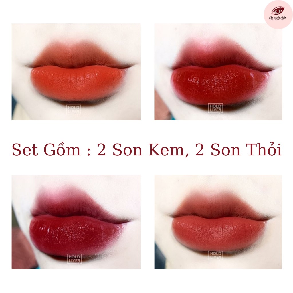 Set Son HOLD LIVE 4 Cây Kèm Túi Quà Tặng Sang Trọng