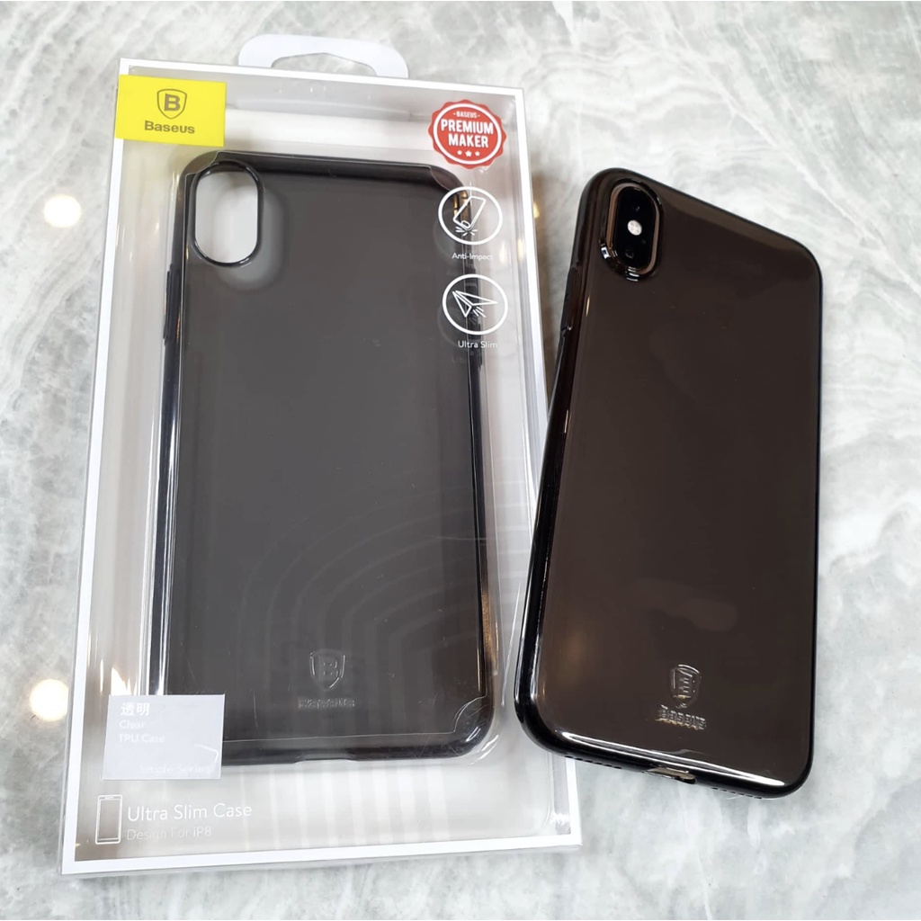 Ốp lưng Silicone chống bụi Baseus Simple Case cho iPhone X / Xs