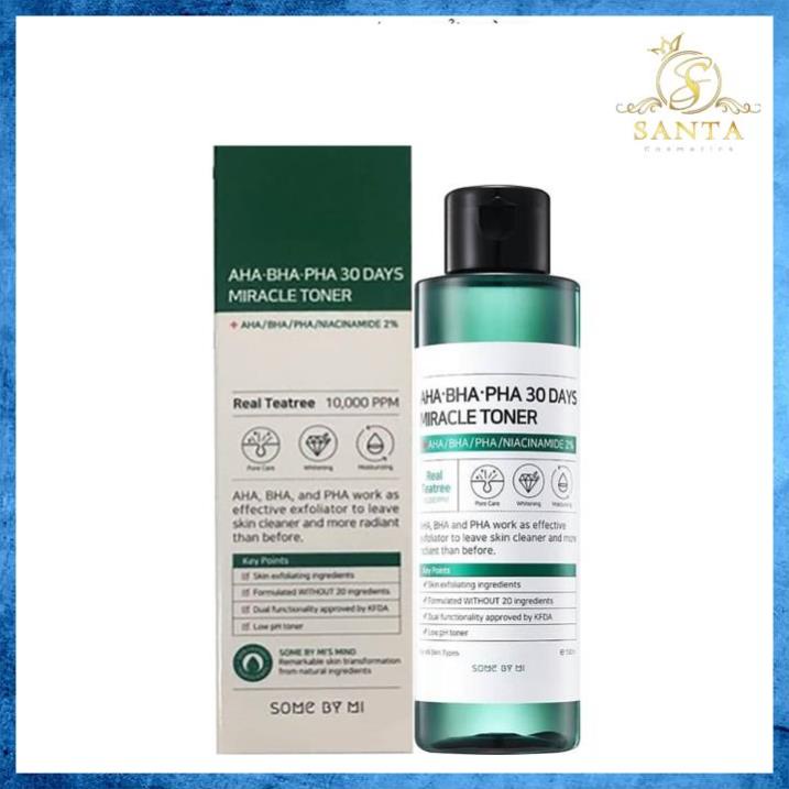 Nước hoa hồng Some By Mi AHA-BHA-PHA 30 Days Miracle Toner 150ml dành cho da mụn | BigBuy360 - bigbuy360.vn