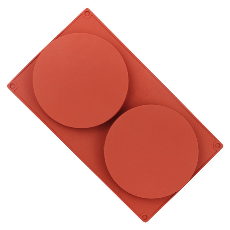 Khuôn Silicone Làm Bánh &amp; Socola 2 Ngăn Hình Tròn Lớn