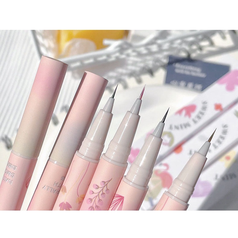 Kẻ bọng mắt cười Sweet Mint MẪU HOA không lem không trôi, Bút tạo bọng mắt Sweet Mint đầu nét vẽ thanh mảnh