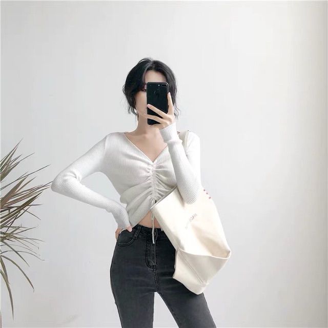 Áo len nữ thun gân đủ màu