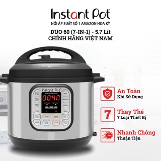 Nồi áp suất đa năng Instant Pot Duo 60 V5- 7 in 1, nồi áp suất, nồi cơm điện,nấu chậm, làm sữa chua, hấp, xào, giữ ấm