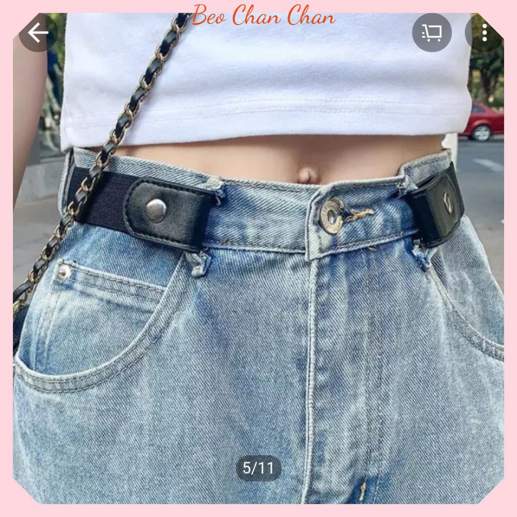 THẮT LƯNG DA NỊT CHUN 2 BÊN CO GIÃN TIỆN LỢI KHÔNG CẦN MẶT HOTTREND DÂY NỊT KẸP ULZZANG CO GIÃN BẢN 2,8Cm