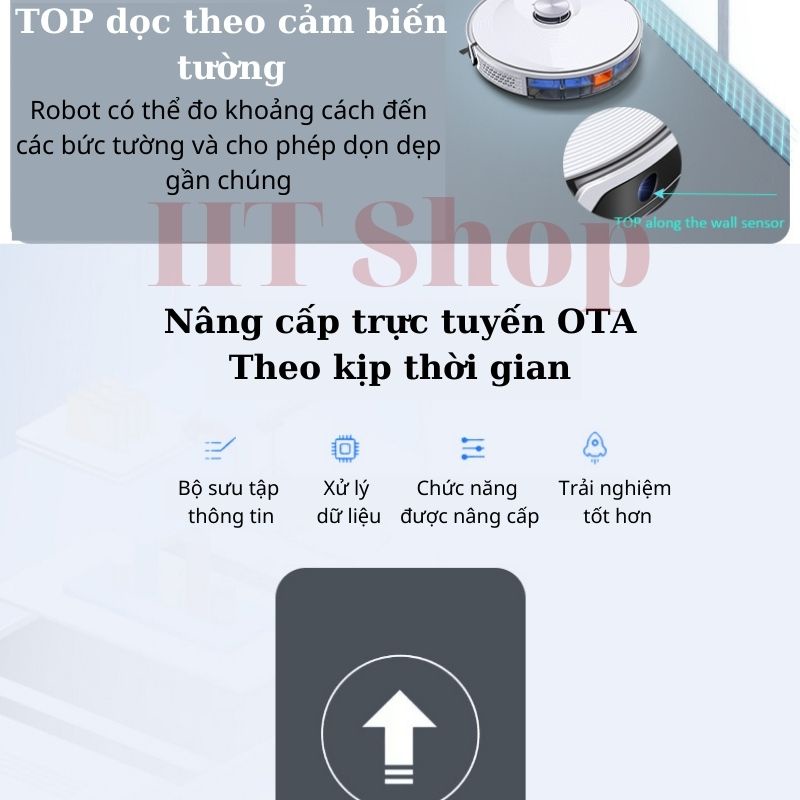 Robot hút bụi lau nhà, thông minh LDS12 tự sạc pin - điều khiển qua APP điện thoại - khả năng leo dốc cực đỉnh