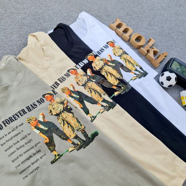 Áo phông áo thun nam nữ tay lỡ from rộng freesize chất cotton thoáng mát in hai em bé và chữ