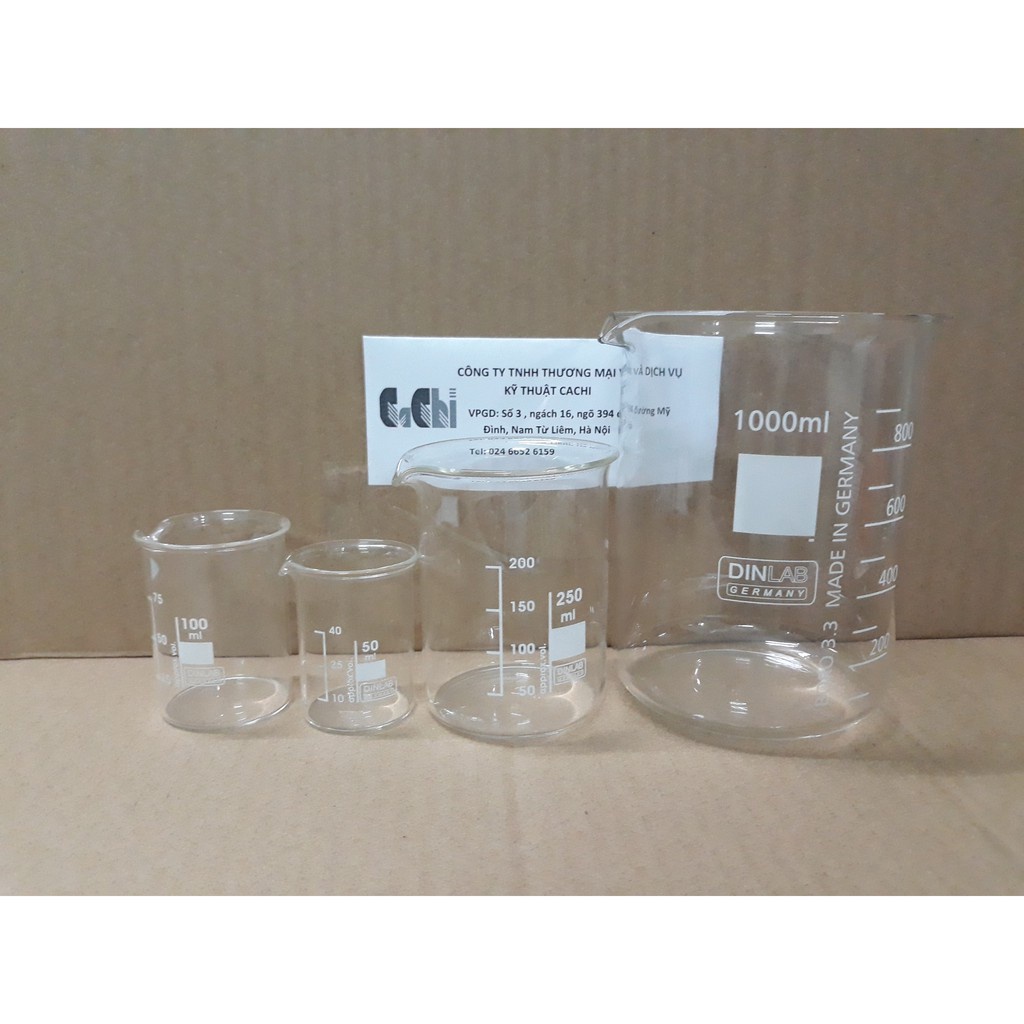 Cốc chịu nhiệt thủy tinh chia vạch - cốc thấp thành các cỡ 5ml-5000ml