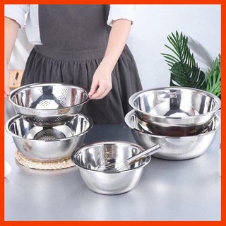 Bộ 5 rổ,thau inox cao cấp