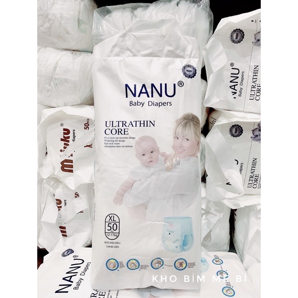[50 miếng] TÃ BỈM QUẦN NANU M/L/XL/XXL/XXXL