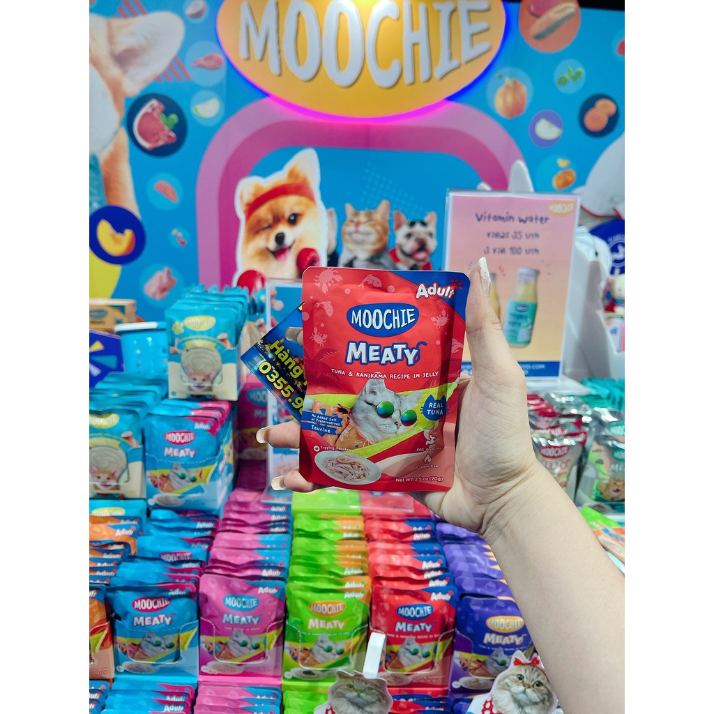 Pate Mèo Moochie Meaty Tiêu Búi Lông 70g⚡NỘI ĐỊA THÁI LAN⚡ Nhập Trực Tiếp Thái Lan Không Qua Trung Gian.