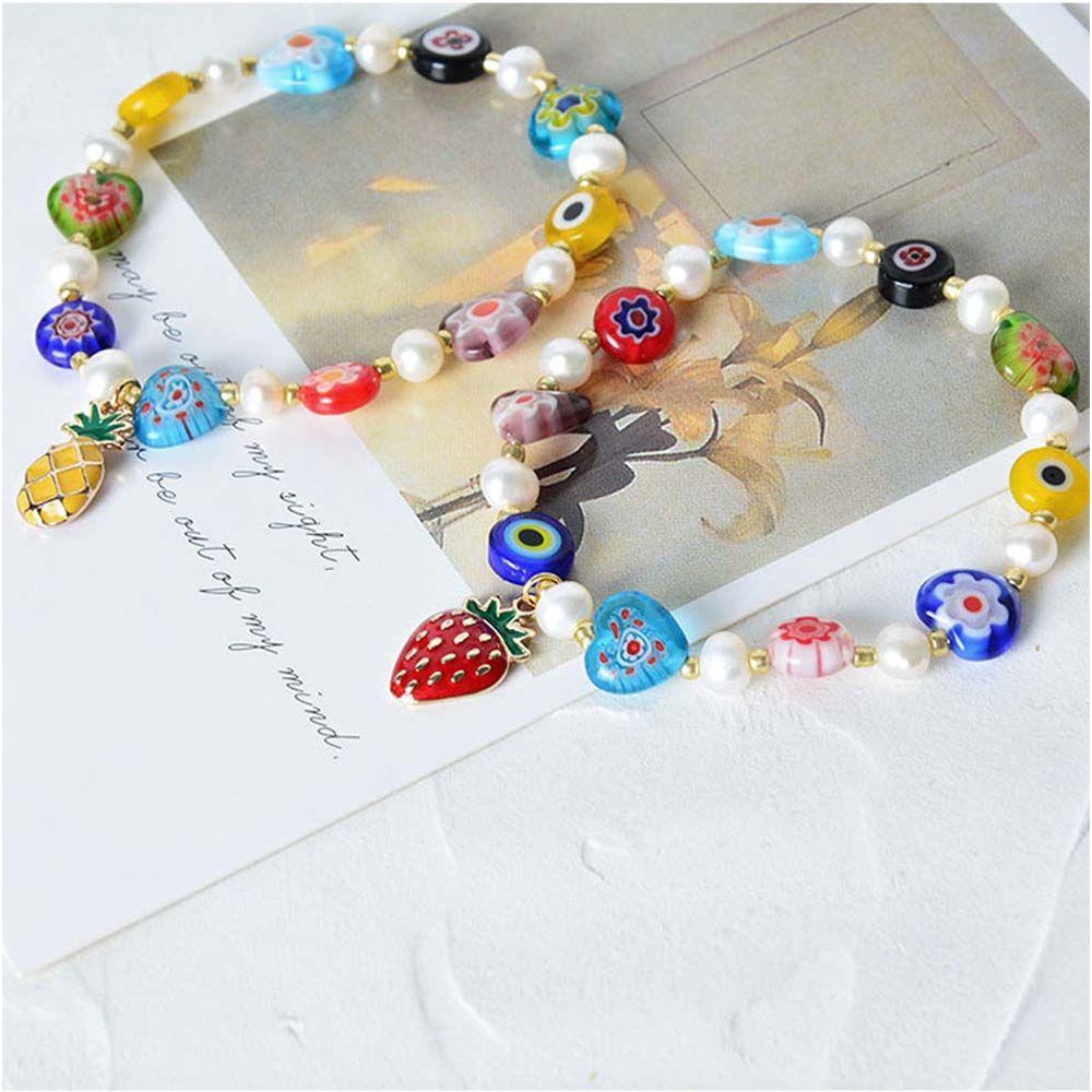 Vòng Tay May Mắn Xâu Hạt Nhiều Màu Hoa Phong Cách VANES1