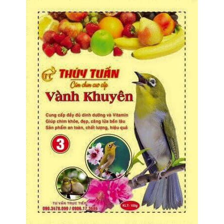 Cám chim khuyên Thúy Tuấn cám ăn số 3 200g cho chim cảnh CC05