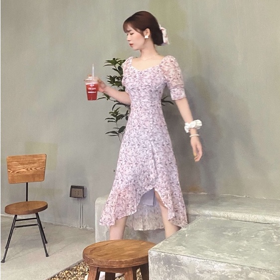 Đầm Hoa Nhí Tím Mộng Mơ