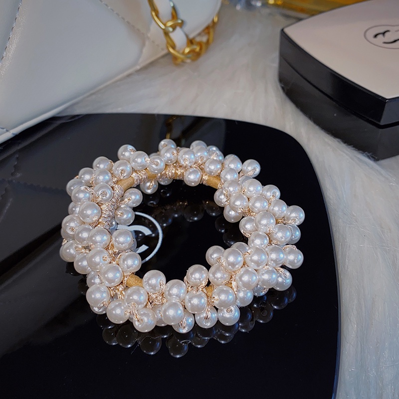 Dây buộc tóc cỡ lớn đính ngọc trai nhân tạo xinh xắn