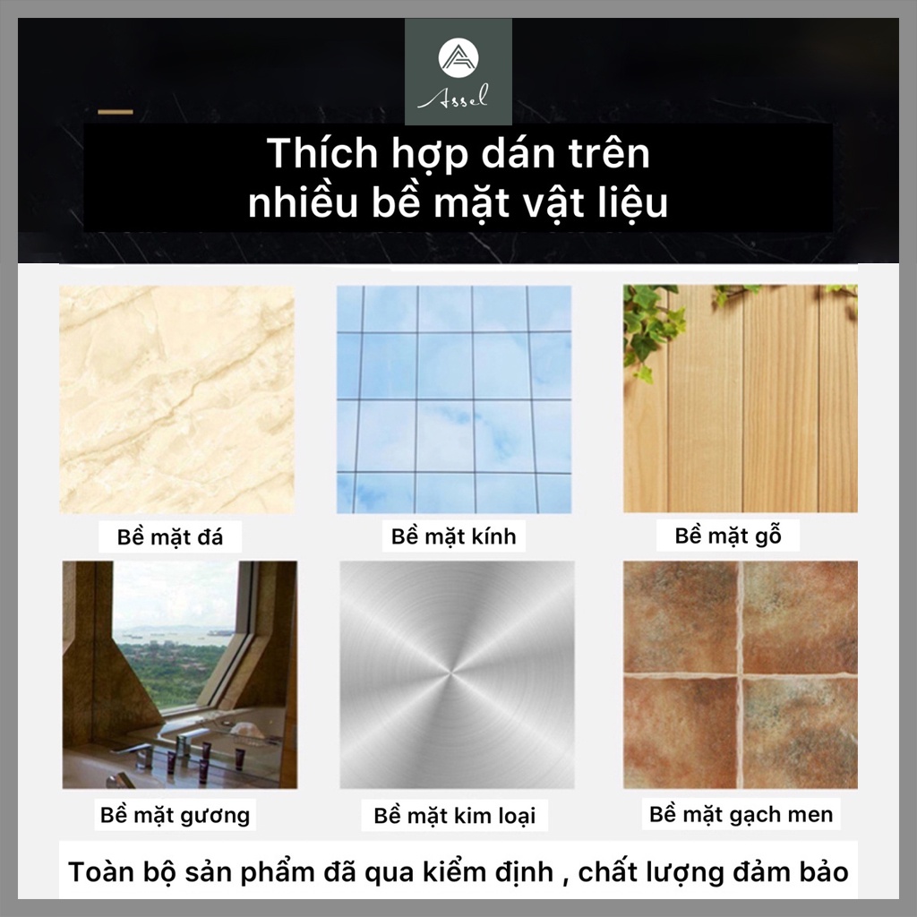 Bộ giá treo khăn mặt khăn tắm nhà tắm dán tường không khoan thiết kế thông minh tiện lợi ASSEL
