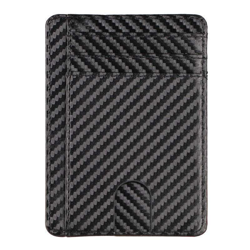Youyo Ví Da Mỏng Đựng Thẻ Tín Dụng RFID Có Cửa Sổ Phía Trước Thiết Kế Tối Giản Dành Cho Nam