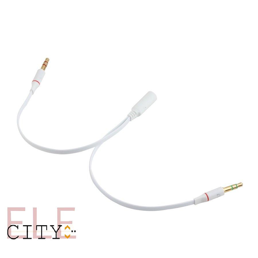 Dây cáp chia 2 cổng tai nghe 3.5mm hình chữ y cho tai nghe có mic