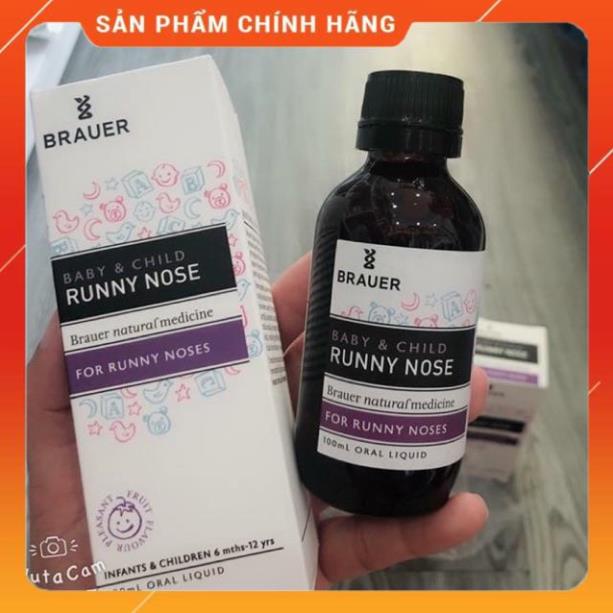 Siro sổ mũi Brauer Runny Nose của Úc cho bé từ 6 tháng tuổi 100ml mẫu mới 2021