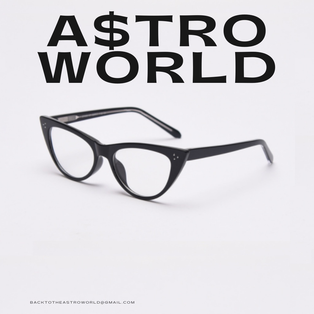 A$troWorld Ominia Kính Cận Mắt mèo thời trang cao cấp + Bao da + Nước/Khăn Lau kính + Vít chính kính + Box