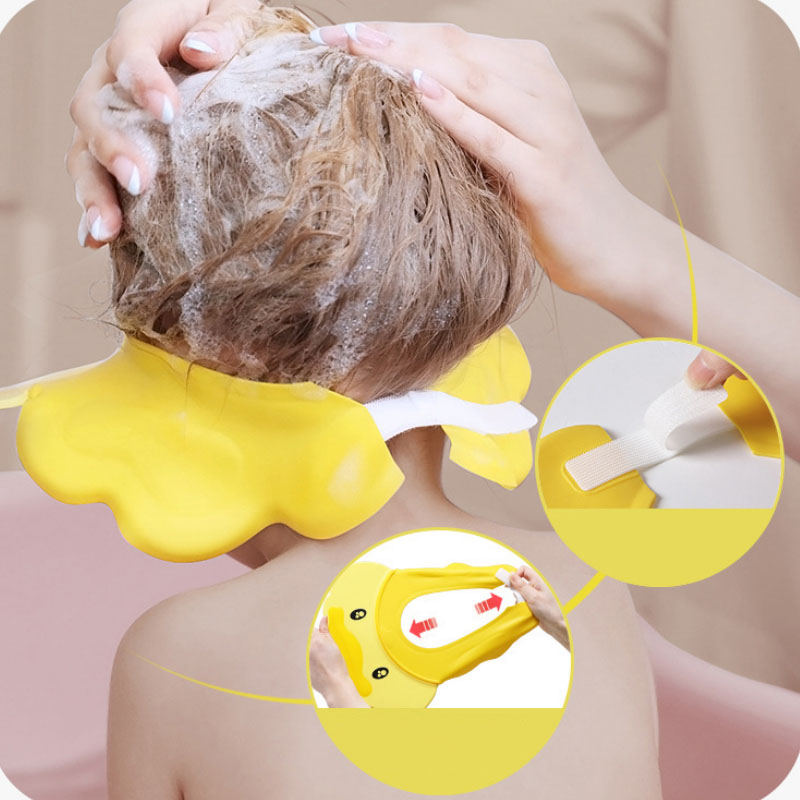 [Hàng Mới] Mũ Gội Đầu Che Chắn Nước Cho Bé Yêu Rộng Vành Hỗ Trợ Tắm Gội Che Tai An Toàn Không Vào Nước, Không Đau