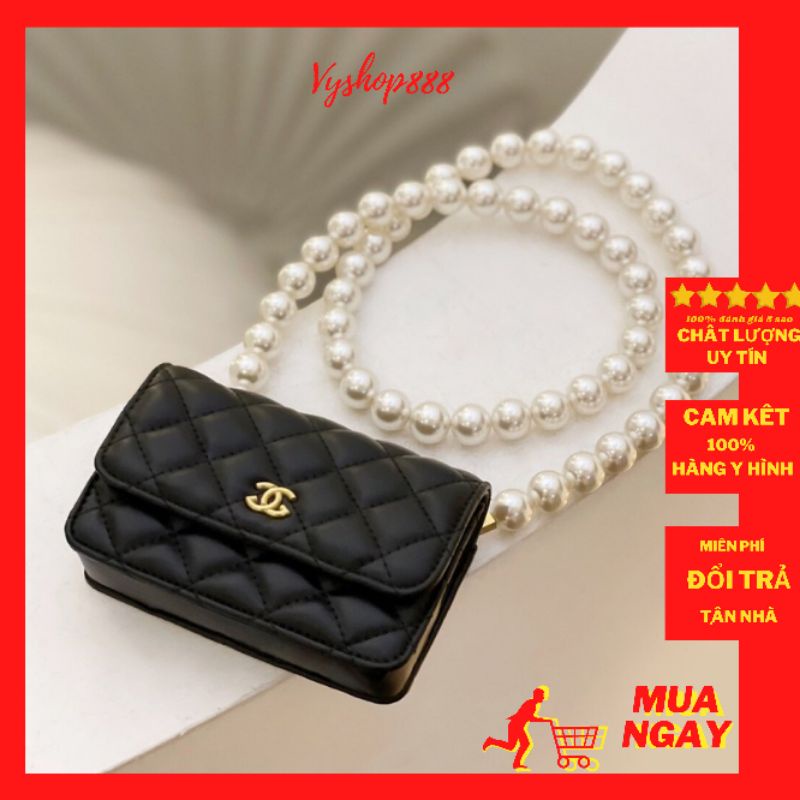 Túi đeo chéo katun dây ngọc dây da nót đỏ mã27