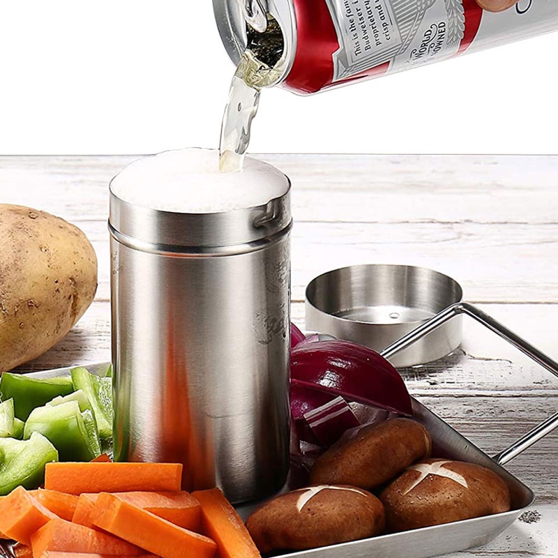 Stainless Steel Wine Chicken Holder Non-Stick BBQ Accessories Beer Can Outdoor with Vegetable Plate Detachable Beer Roast Chicken Tray