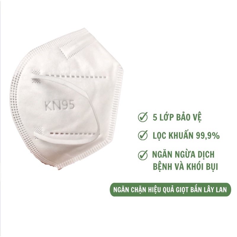 Khẩu trang y tế N95 không van loại 5 lớp kháng khuẩn chống bụi