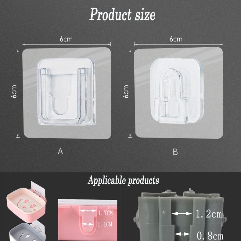 Móc treo đồ dán tường chắc chắn bằng nhựa chống thấm nước tiện lợi dành cho phòng tắm nhà bếp