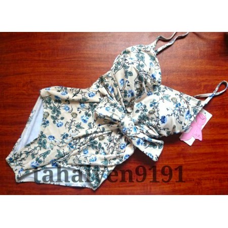 Bikini liền thân thắt eo hoa nhí hàng Quảng Châu