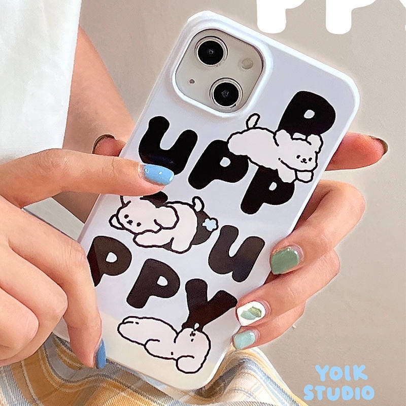 Ốp điện thoại silicone hình chú chó con nhàn rỗi dễ thương thích hợp cho iphone 13promax 12 11 Xsmax