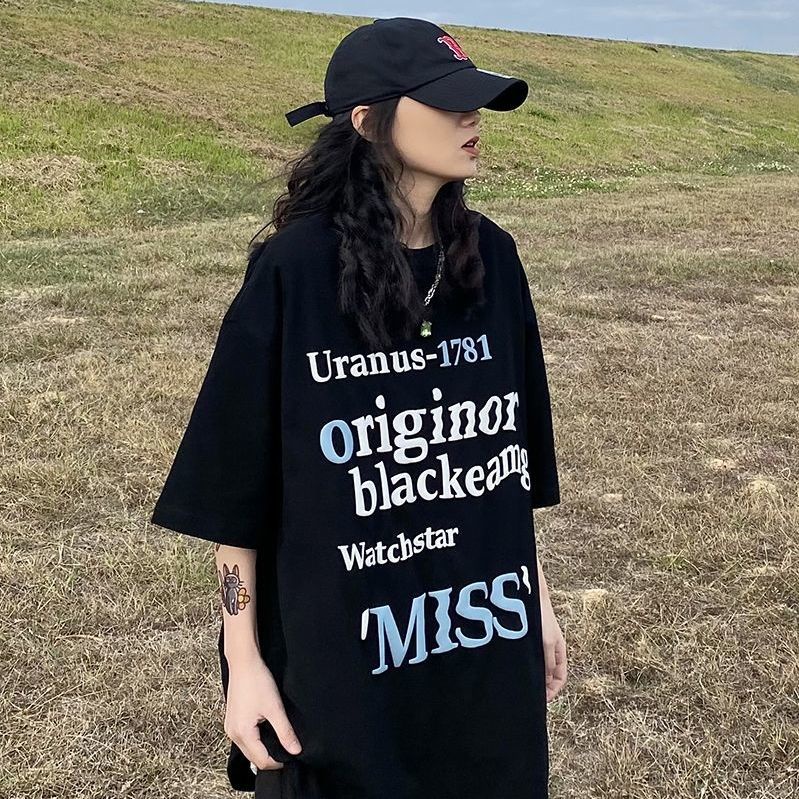 AMOI Áo Thun Ngắn Tay Dáng Rộng Phong Cách Retro Thời Trang Cho Nữ 2022