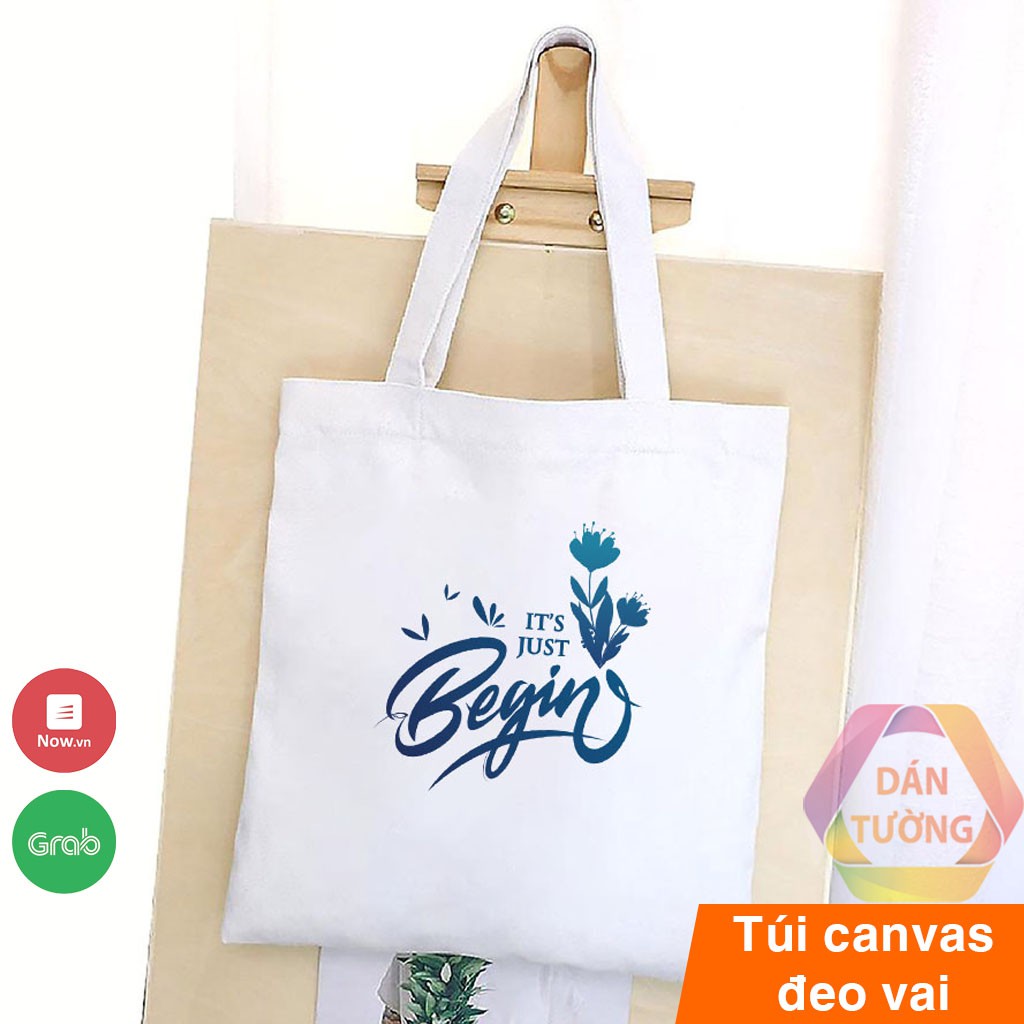 Túi vải canvas đeo vai đẹp MDT, túi tote nữ đựng đồ gọn gàng, lịch sự chất vải dày dặn - TCV