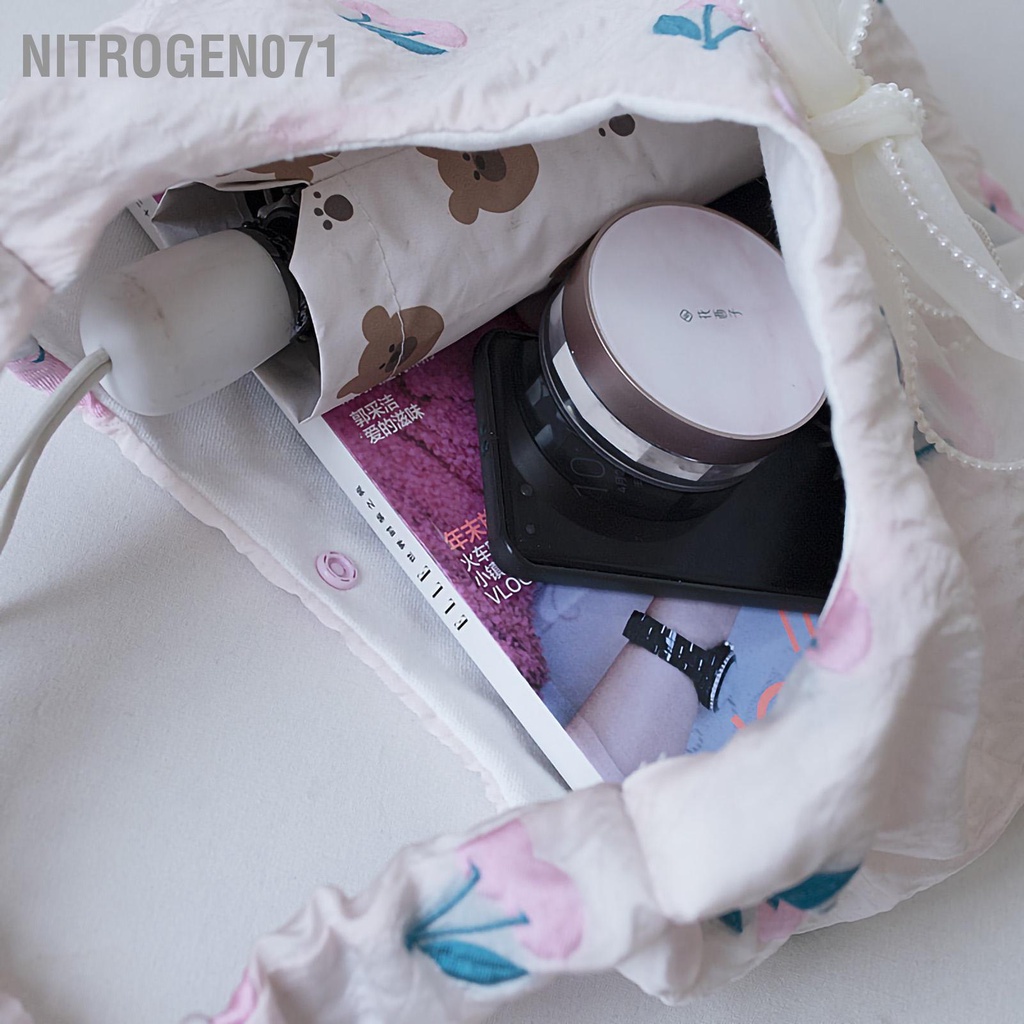 Nitrogen071 Nitrogen071 Túi đeo vai Dễ thương Phong cách Dung lượng lớn Mùa hè Tất cả Phù hợp Hoa Tote đi học