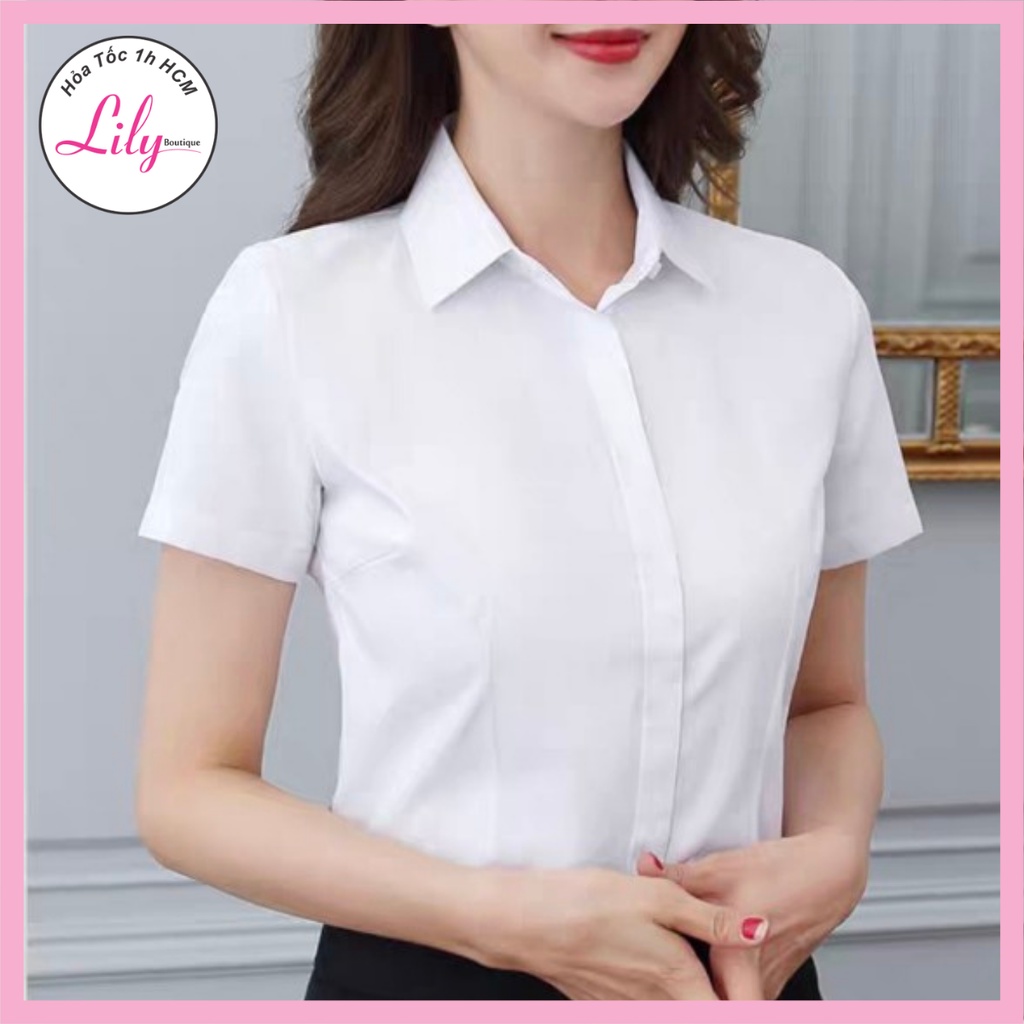 Áo Sơ Mi Trắng Nữ Công Sở Chiết Eo LILY Somi Nữ Ôm Dáng Chất Cotton Dày Dặn Thoáng Mát Không Nhăn SM BEN EO