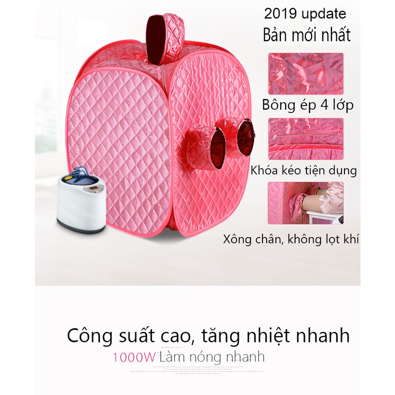 Combo nồi xông hơi cao cấp chống tràn và lều xông đa chức năng cao 190cm rộng 120cm trong lều phủ sơn