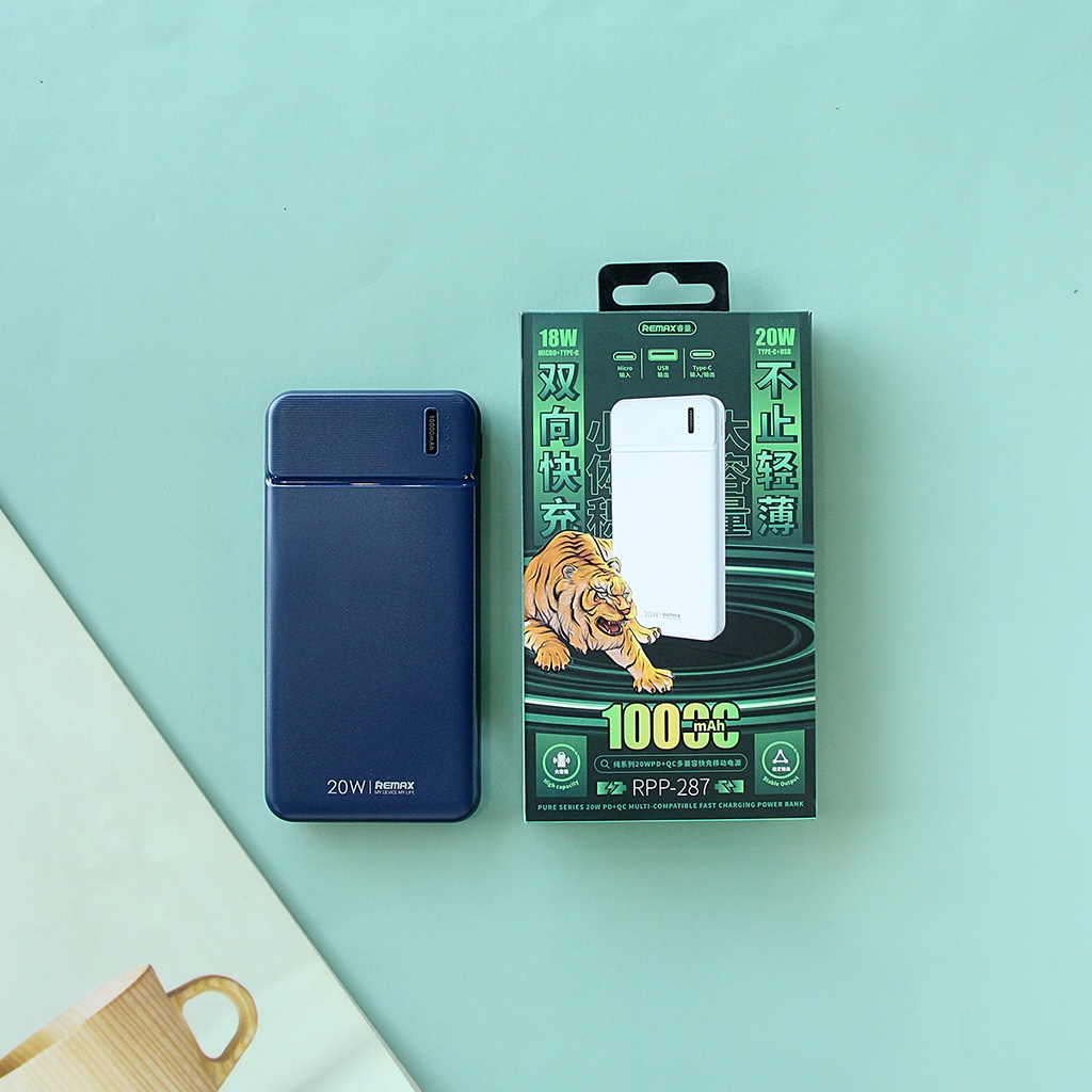 Pin sạc dự phòng 10000mAh 20W Remax RPP-287 - Sạc Nhanh 20W- Bảo Hành Chính Hãng 12 Tháng Lỗi 1 Đổi 1