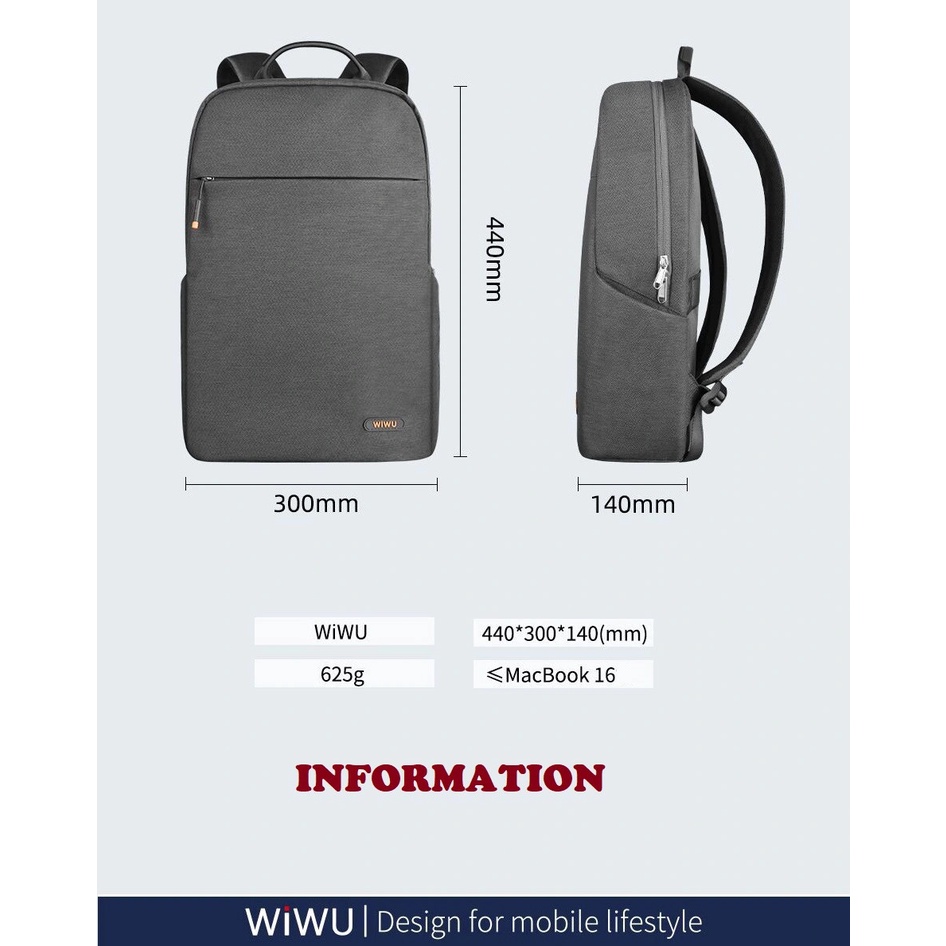 Balo chống sốc cho Laptop/Macbook WiWu Aviator 15&quot; - B09 ( 2 màu )