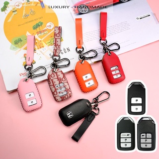 Bọc Da Chìa Khóa Smartkey Ô tô Honda City City RS Civic Civic RS CRV HRV JAZZ Mẫu Mới Có Dây Khâu Cầm Tay