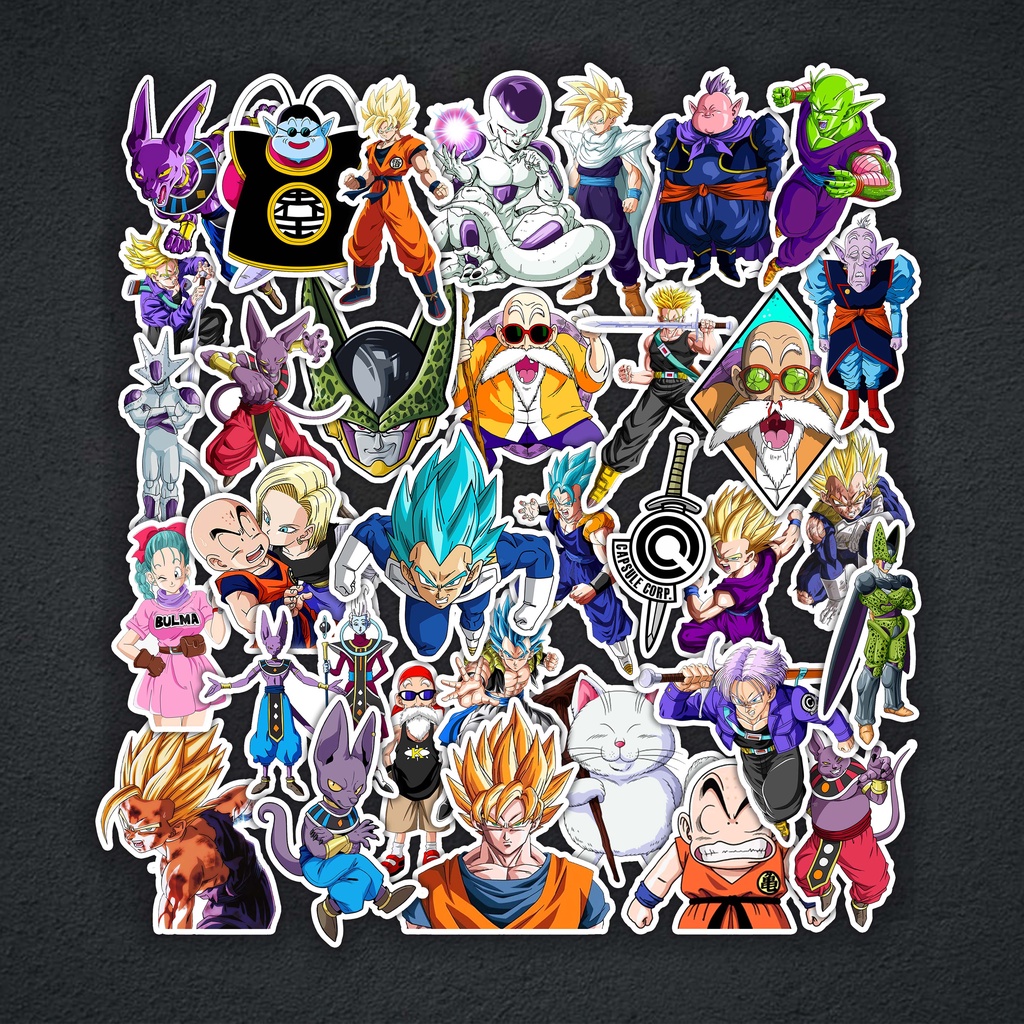 Sticker Dragonball chống nước, hình dán mũ bảo hiểm, dán xe, điện thoại, laptop – Nghiện Sticker