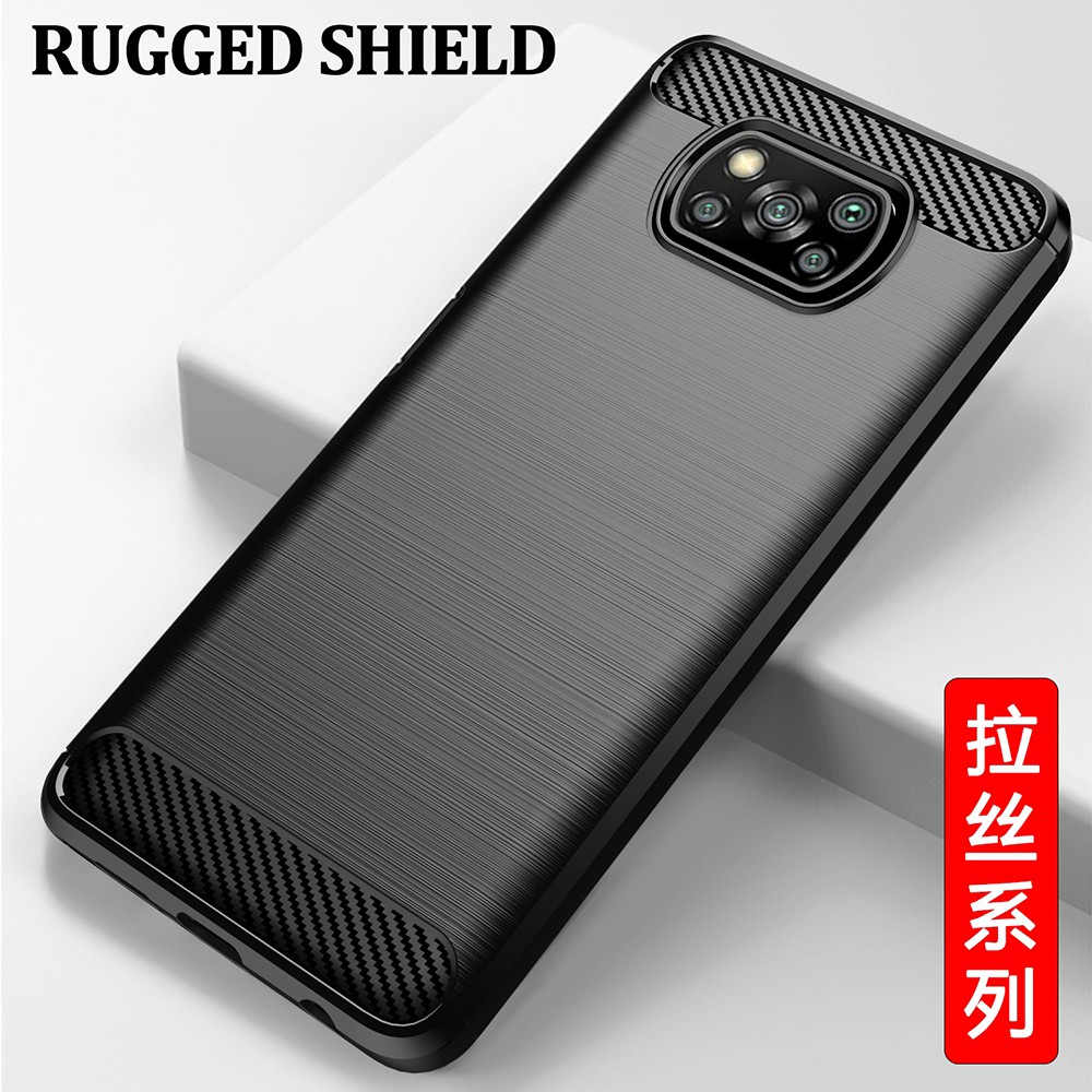 Ốp lưng Xiaomi Poco X3 NFC X3 Pro 🔥 𝐅𝐑𝐄𝐄 𝐒𝐇𝐈𝐏 🔥 Ốp Cacbon phay xước chống sốc chống vân tay cho Poco X3 Pro NFC