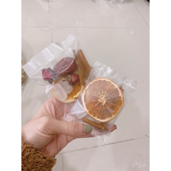 Trà cam quế hoa hồng, táo đỏ, táo lát, đường phèn