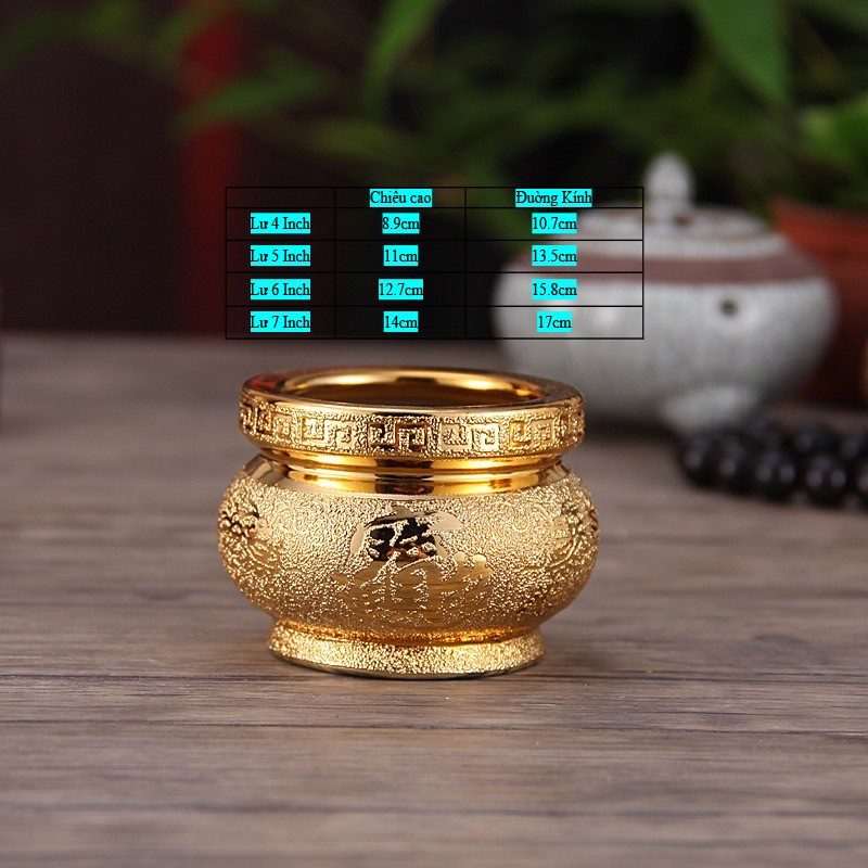 [ĐỒ THỜ CÚNG] LƯ HƯƠNG NHŨ KIM SA VÀNG