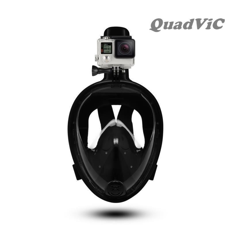 Mặt nạ lặn biển có ống thở gắn gopro hero 8 7/ xiaomi yi 4k + black Kính lặn gắn máy quay/ đèn size L/XL