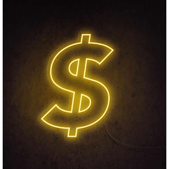 Đèn led Neon trang trí hình Dolar |Đèn neon trang trí phòng ngủ, treo tường
