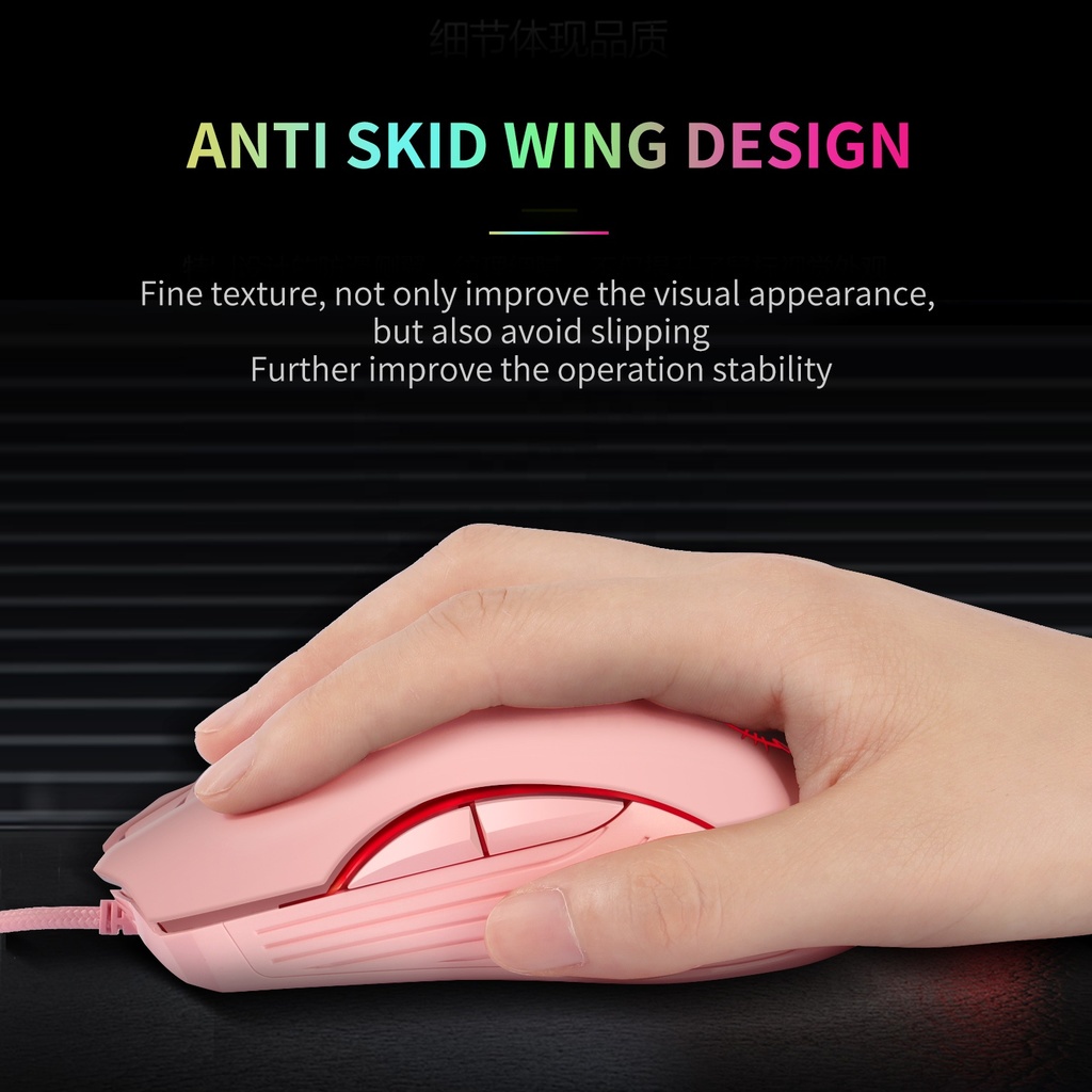 Chuột Máy Tính Có Dây 6 Nút Bấm Màu RGB Không Tiếng Ồn Dùng Để Chơi Game