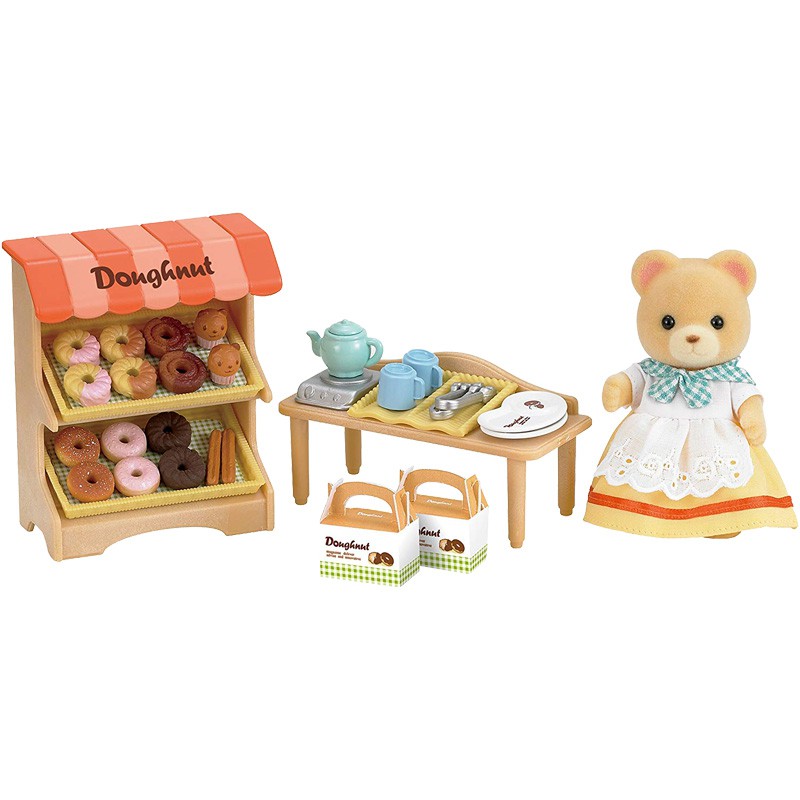 ﹊New Sembele family play house toy, mother bear, dessert bakery shop, Tasty Donut Shop 5239