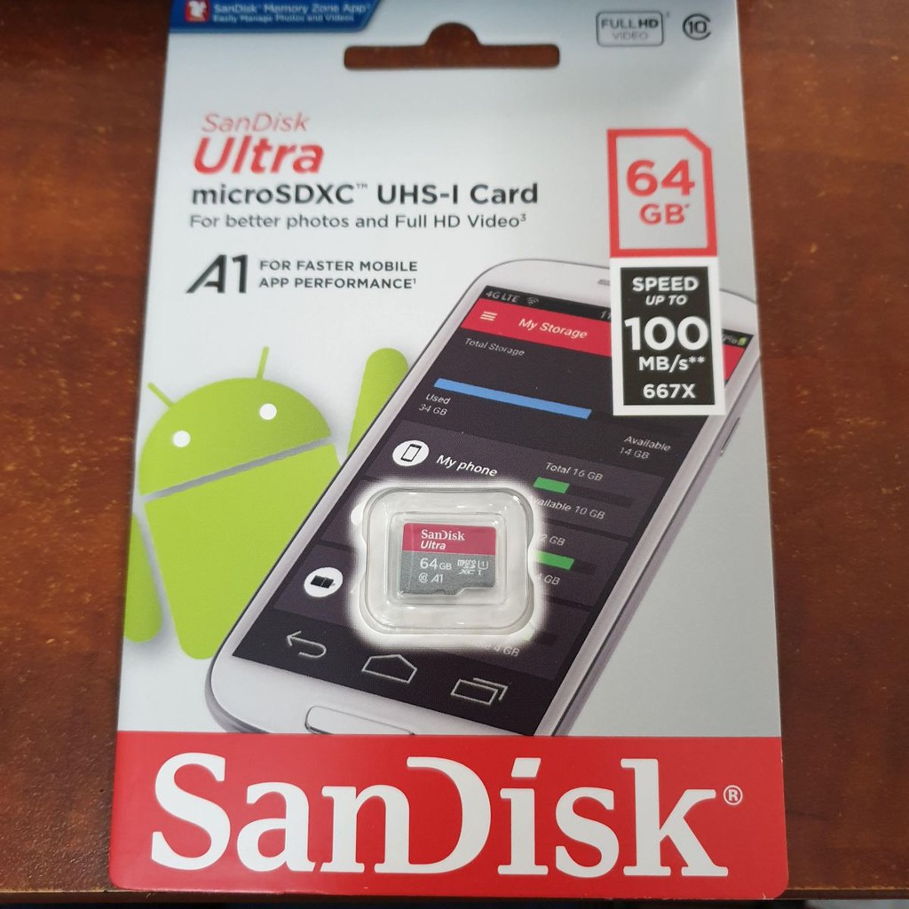 Thẻ Nhớ MicroSDHC SanDisk Ultra 64GB - Dung lượng lớn - bảo hành 5 năm !