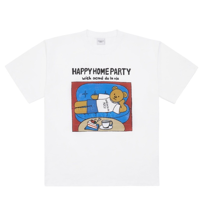 Áo phông ADLV- HAPPY HOME PARTY SHORT SLEEVE T-SHIRT WHITE